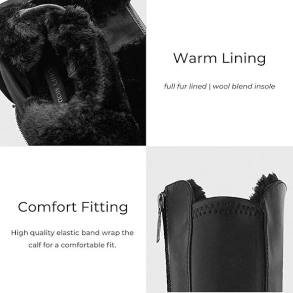 Comfy Women's Waterproof Wool Lined Winter Snow Boots Alberta - Picture 5 of 6